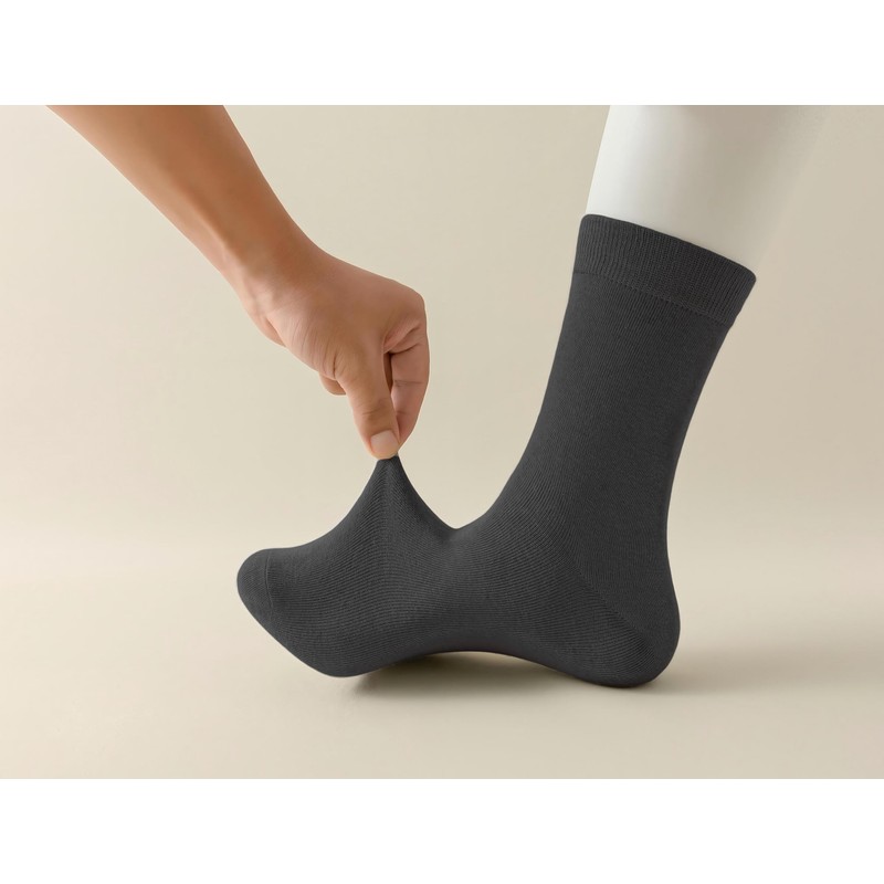 Bomeirc 2 Pairs Men's Solid Crew Socks Casual Socks Crew