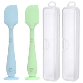 Esptula para crema de paal (paquete de 2) con estuche de viaje higinico, esptula para el trasero de beb con base de succin, aplicador de crema para...