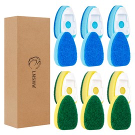 Non-Scratch Dish Wand Sponge Refill, Zero-Scratch Replacement Heads Fits Soap Dispensing Handle, Scratch-Free Dishwand Refills, Non-Scratching Scrubber Pads for Dish Wand, Safe for Nonstick Cookware