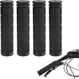 hzkais 2 Pairs Bike Handlebar Grips, Bicycle Handlebar, Non-Slip Soft Rubber Cycling Grips, 120 mm Road Mountain Bicycle Grip, 22 mm Inner Diameter, Black, Plaid Pattern