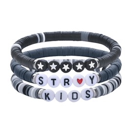 zhobeor Straykid Bracelet Beaded Kpop Bracelet Set of 3, Straykids Charm Skz Bracelets Jewelry for gifts