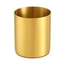 luvtree Gold Stainless Steel Pencil Holder Pen Cup/Desk Stationery Organizer/Makeup Organiser Brush Holder/Cosmetic Holder/Vanity Desktop Bathroom Countertop Accessories/Mini Vase. 1 Piece.