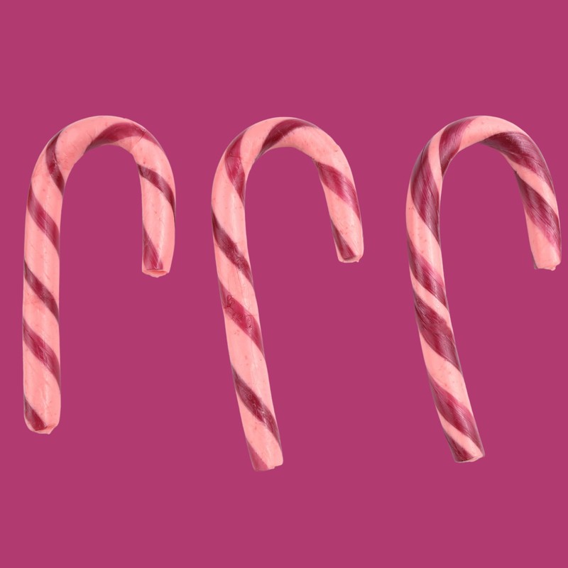 Organic Mini Berry Flavored Individually Wrapped Candy Canes, Holiday Gifts