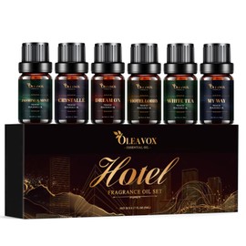 Hotel Diffuser Oils Gift Set, Essential Oils for Diffusers for Home, Luxury Fragrance Oil Set, Candle & Soap Making Scents, Jasmine & Mint, White Tea, My Way, Dream On, Hotel Lobby, Crystallé