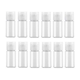 VASANA 12Pcs 10ml/0.34oz Empty Refill Plastic Travel Bottle with Flip Cap Squeeze Sample Cosmetic Containers Jar for Emollient Water Gel Emulsion Lotions Essential Oils