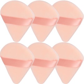 JOLY Powder Puff for Face Makeup Triangle Sponge Beauty Blender Puffs Stocking Stuffers for Loose Powder and Foundation (6Pcs Beige)