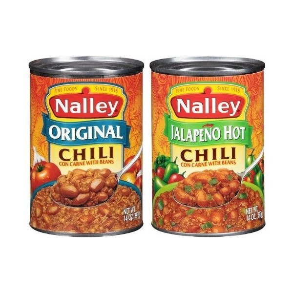 Nalley Original & Jalapeno Hot Chili Con Carne with Beans, 14-ounce Cans (Pack of 16)