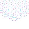 MISU Iridescent White Hanging Swirl Streamers - Sparkly Transparent Plastic