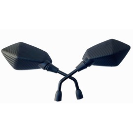 MotorToGo Black Fiber Rear View Mirrors Compatible for 2020 Honda Rebel 300 CMX300 ABS