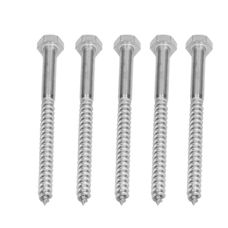304 Stainless Steel Half Thread Bolt Wood Hex Lag Screws