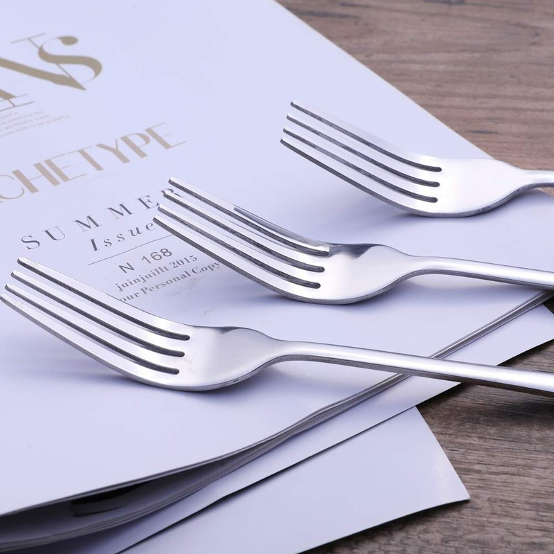 Qinglele Fork,6 Pcs 304 Stainless Steel Dinner Forks, 8.1inches (Slive,