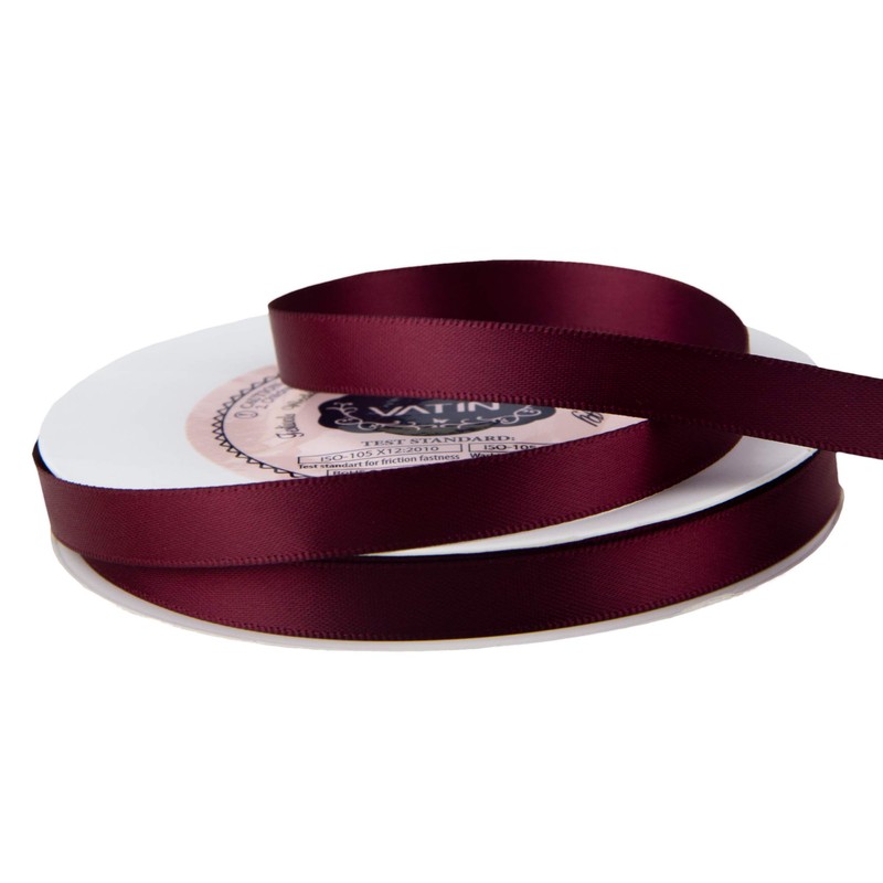 VATIN 22mm Double Faced Polyester Satin Ribbon Wine - 23