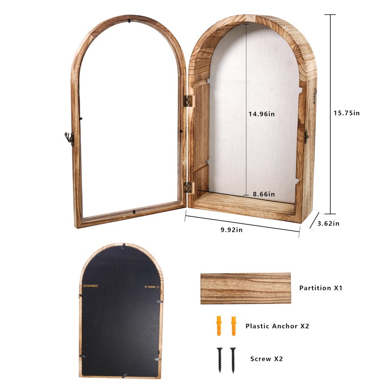 WLZGDFB Shadow Box Frame with Clear Acrylic Door, Removable Shelves