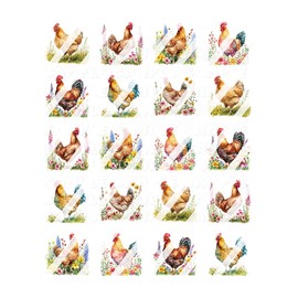 Watercolor Floral Chicken Nail Art Decals - Waterslide Nail Decals