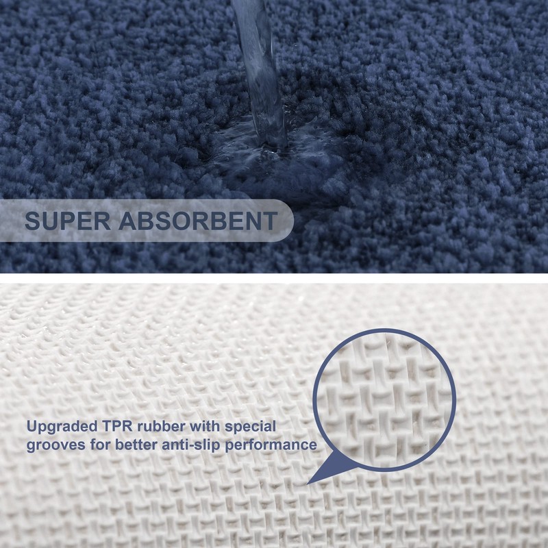 VANZAVANZU Bathroom Rug Set - 2 Piece Non Slip Extra