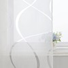 HeichkelL Sliding Curtains, Transparent Curtains, Set of 2, Waves Burnout