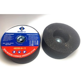 SIGNI 4 inch Silicon Carbide Grinding Stone with 5/8 Arbor for Grinding Masonry (80 Grit)