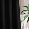 MitoVilla No Hooks Needed Black Waffle Shower Curtain Set with