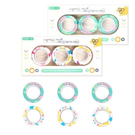Jagowa 6PCS Magnetic Rings Stress Relief Magnetic Rings Fidget Toy Decompression Relieves Anxiety Hand Spinner