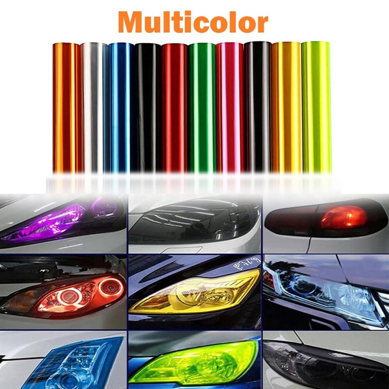 1 Pcs Car HeadLight Tint Film 12 X 48inch,Cuttable&Stretchability Car
