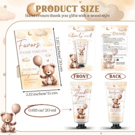 Dansib 30 Pack Baby Shower Hand Cream Baby Shower Games Prizes Party Favors with 1 Wooden Stand for Guests for Gender Reveal Souvenirs, Gift Bags Stuffers(Bear Style)