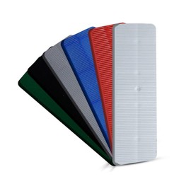 Glazing Supplies Direct | 32mm x 100mm Flat Plastic Glazing Packers - Durable Shim Spacers for DIY, Home and Window/Door Installations, 1-6mm Mixed Bag (Pack of 60), Made in UK, Recyclable Materials