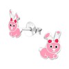 ICYROSE 925 Sterling Silver Pink Bunny Rabbit Stud Earrings 34987