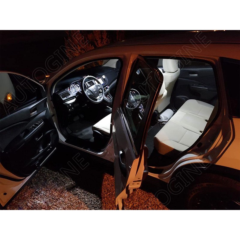AUTOGINE 7 Piece White LED Interior Lights Kit for Honda
