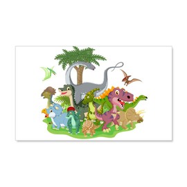 Truly Teague 35 x 21 Wall Vinyl Sticker Cute Group of Dinosaurs