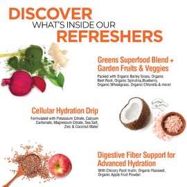 COUNTRY FARMS Refreshers, Super Greens and Electrolytes, Essential Minerals and Superfoods, Hydration Support, Promotes Natural Energy, with Fiber, Tropical Mango, 30 Servings