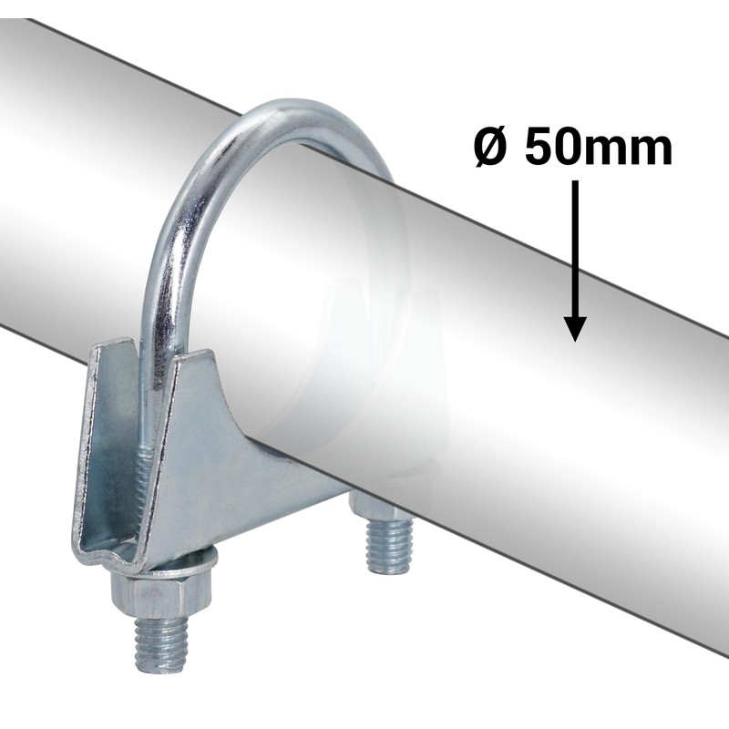 SKIR'CO (2 pcs) Pipe Clamps for 50 mm Diameter Pipes,