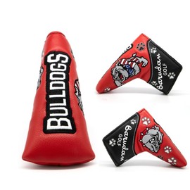 Bulldogs Golf Blade Putter Cover Red & Black With Magnetic Closure