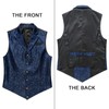 HISDERN Vests for Men Blue Victorian Men's Suit Vest Paisley