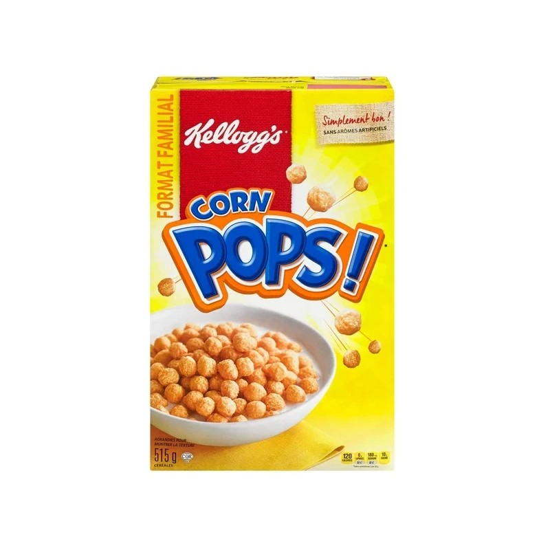 Corn Pops Kellogg's Canadian Corn Pops Cereal, Family Size, 515g