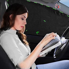 ZATOOTO Car Window Shades - 2 Pcs Black Silk Side Front Protection Covers - Magnetic Privacy Sun Shades Curtain Keeps Cooler for Baby Kids Sleeping