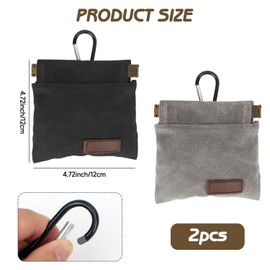 MOTIBACK 2PCS Small Dog Treat Pouch Set - Hands-Free Little Dog Training Treats Bag with Auto Closure, Compact 12×12cm Dog Walking Bag for Walking & Outdoor(Black and Gray)