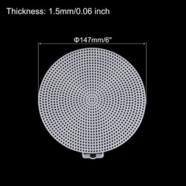 MECCANIXITY 5pcs 6" Plastic Mesh Canvas Sheet 13 Count Round Needlepoint Blank Canvas for Embroidery Knit Crochet Acrylic Yarn Crafting, White