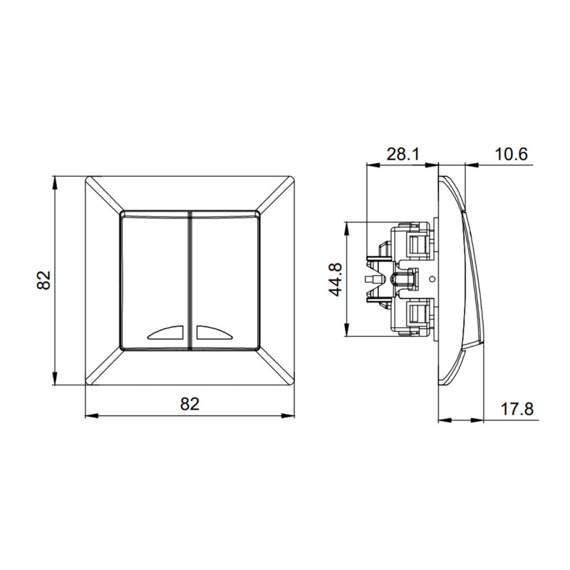 Up 2 Compartment/Two-Way Switch with LED Lighting – All-in-one –