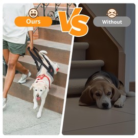 PICK FOR LIFE Adjustable Dog Lift Harness, Dog Sling for Large Dogs Hind Leg Support, Soft Lift Support Helps Senior, Injured, Disabled and After ACL Surgery Dogs-Black & Grey (Medium)