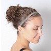 Adjustable Elastic Onion Velvet Bright Sports Headband for Women Free Size/Silver 15ea