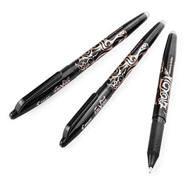 Pilot FRIXION Ball Erasable Rollerball Pen - 1.0mm Broad Tip - Pack of 3 - Black Ink