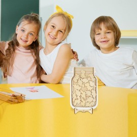 Operitacx 1 Set Reward Chart for Kids Wooden Jar for Reward Classroom Reward Jar Wooden Reward Jar School Training Rewards Jar Christmas Reward Jar for Toddlers Child Wood Color Prize