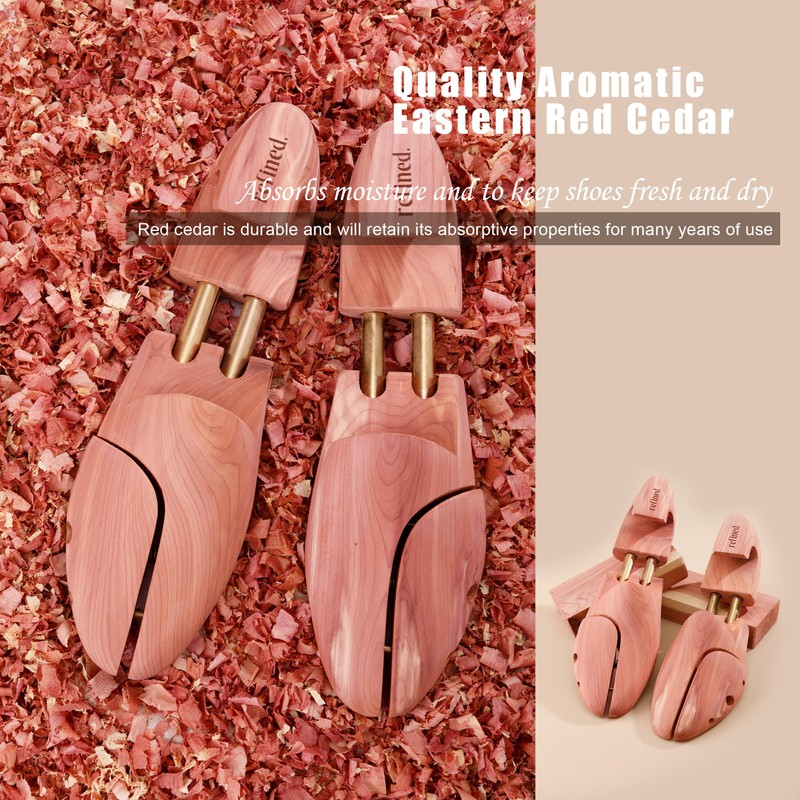 Refined.Cedar Shoe Tree 2 Pack Red Cedar Wooden Shoe Trees
