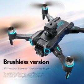 Remote Control Drone with Camera 4K Dual Camera Foldable Drone Obstacle Avoidance Brushless Motor Optical Flow Localization Remote Control Quadcopter with Gesture Photography Trajectory Flight for Kids Adults Storage Bag Package 3 Battery