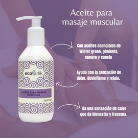 Aceites para masajes 3 muscular, relajante, reductivo a base de aceites esenciales