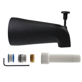 Westbrass E531DUS-62 Universal Fit 5-1/4" Diverter Tub Spout, Zinc, Matte Black