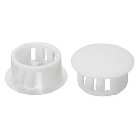 PATIKIL 18mm (11/16") Plastic Hole Plugs, 60Pcs Flush Type Round Hole Plugs Cover Snap in Locking Hole Tube for Table Kitchen Cabinet Furniture, White