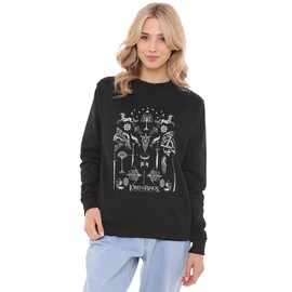 Popfunk Lord of the Rings Icons Women's Crew Sweatshirt, Black, Large