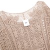 jastie Women Boho Hippie Crochet T-Shirt Short Top (Warm Taupe)