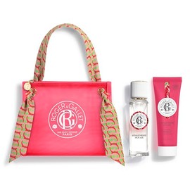 Roger & Gallet | Travel Pouch Travel Set | Includes 1 oz Fragrance Water, 1.6 oz Body Lotion, & Limited Edition Travel Pouch | All Natural Body Care (Red Ginger | Gingembre Rouge)